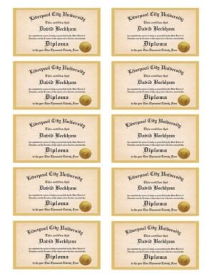 Personalized Large Edible Graduation Diplomas Cupcake Toppers Set of 10