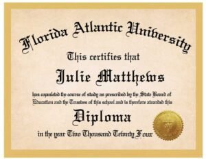 Personalized Full Page Edible Graduation Diploma Cake Topper (8" x 10")